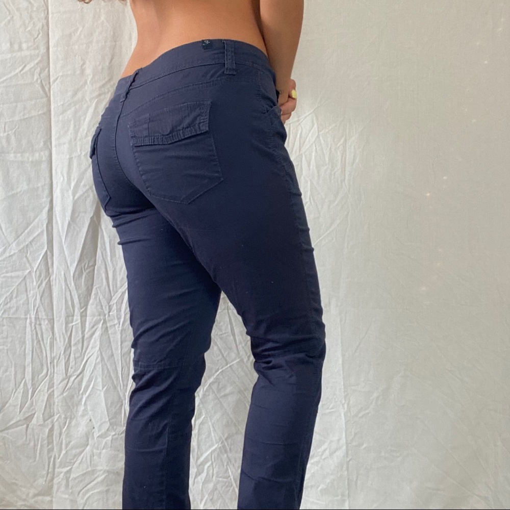navy blue chic cargo pants